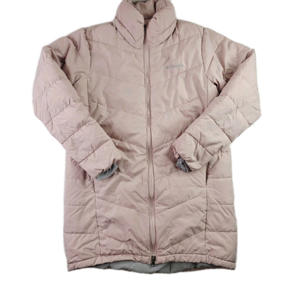 Columbia Full-Zip Puffer Coat Jacket Light Pink Women's Size M No Hood - Picture 1 of 8